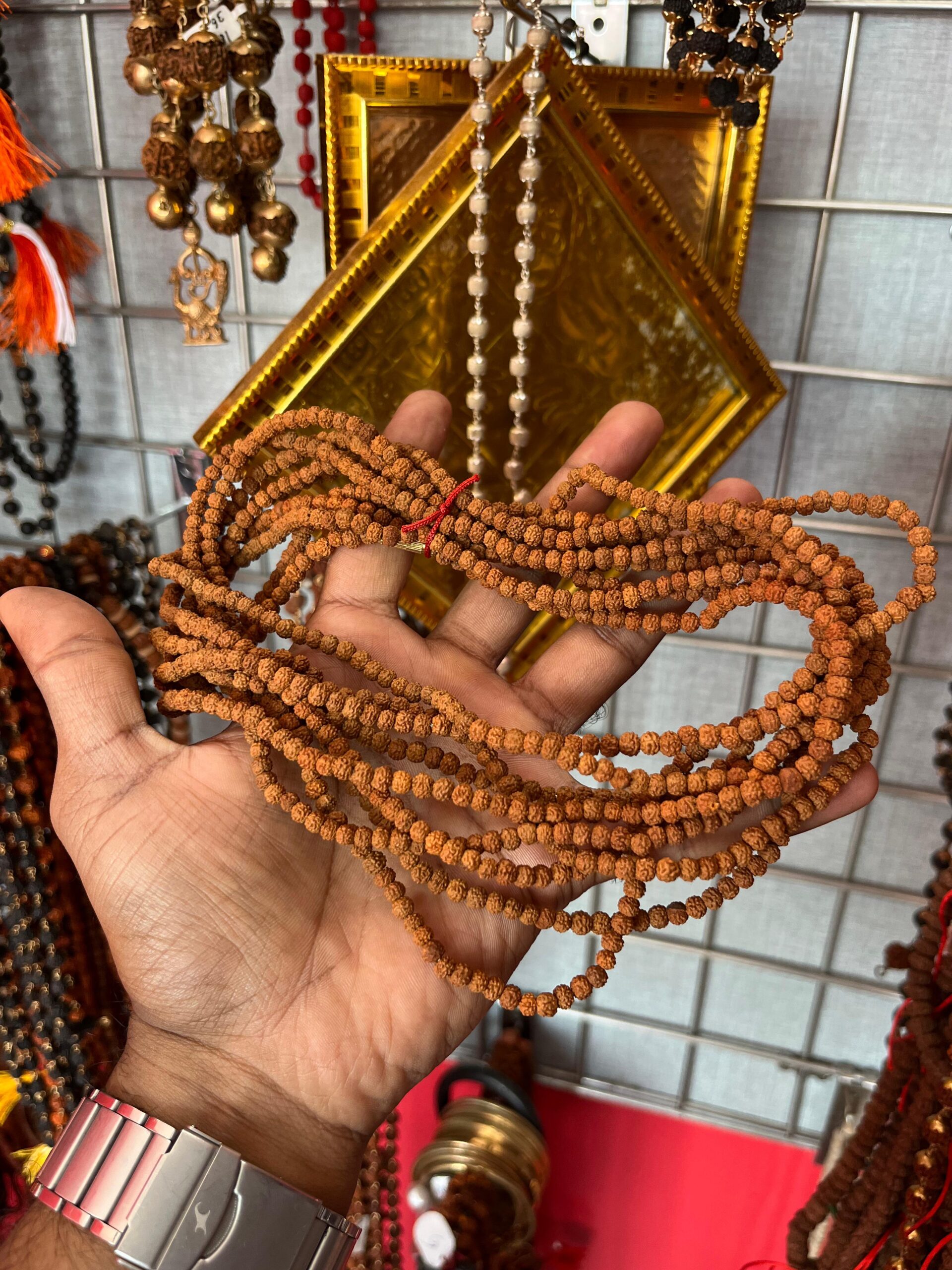 Original Rudraksha (Brown) 1008 Beads Mala β 8mm Spiritual Japa Mala for Pooja, Meditation; Chanting β Thread Garland for Men - Women - Image 4