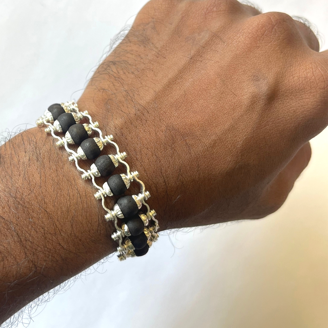 Premium Fancy German Silver Karungali Bracelet – Authentic Quality