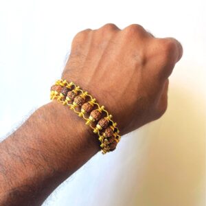 Fancy Bronze Rudraksham Bracelet with Original Rudraksha Beads