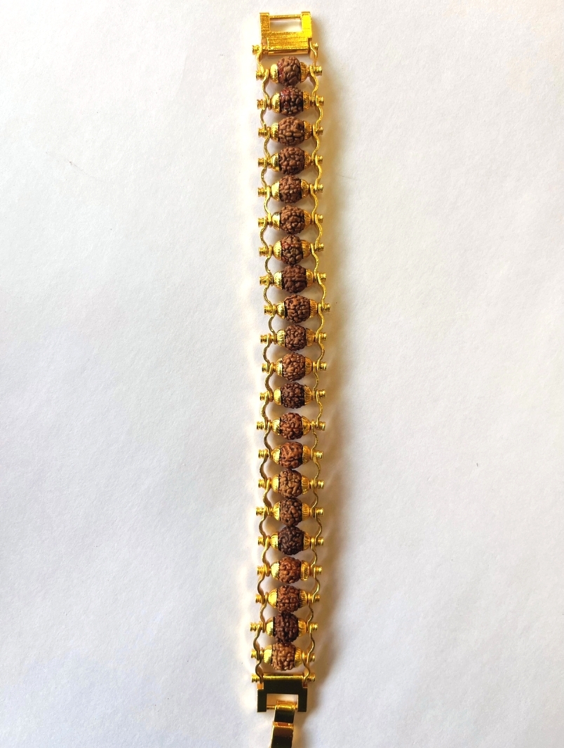 Fancy Bronze Rudraksham Bracelet with Original Rudraksha Beads