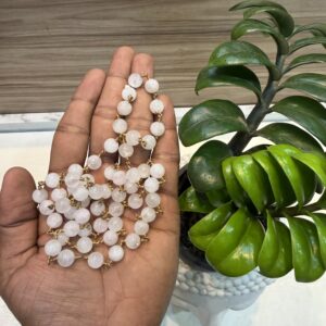 Rose Quartz Stone mala wih Impon 8mm