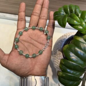 Green Aventurine with Silver Bracelet 8mm | 99.5 silver | 5.5g |