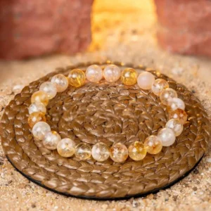 Citrine natural stone Bracelet - Golden Quartz  8mm