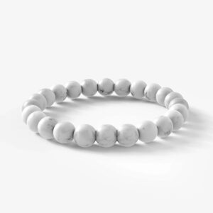 Howlite Bracelet | Unisex | 8mm Beads | Calming, Stress Relief |