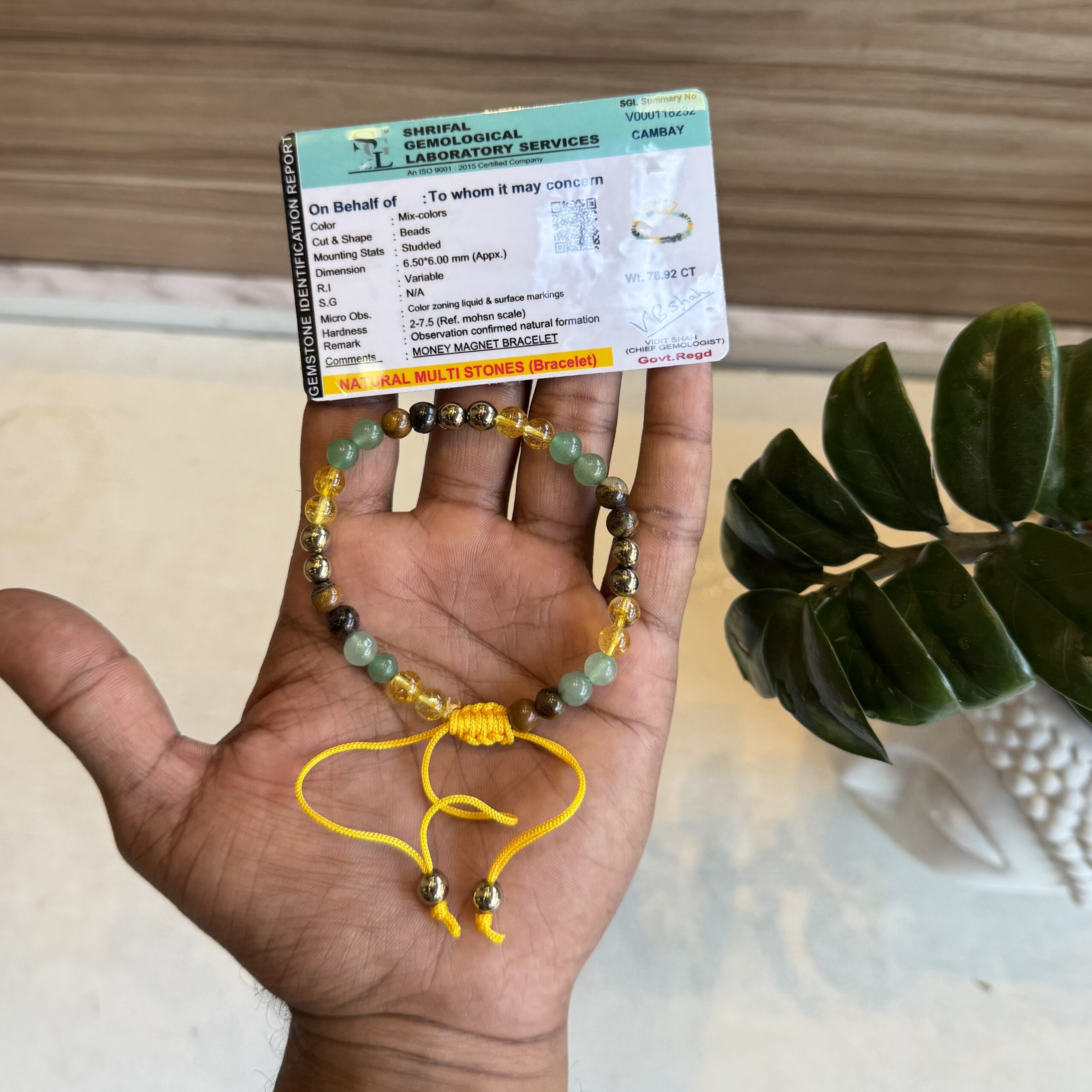 Money Magnet Bracelet with Thread 6mm | Pyrite | Citrine | Tiger eye | Green Aventurine |