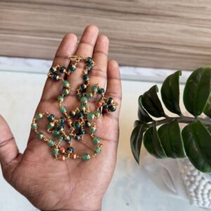 Jade and Green Aventurine with Coral mala | 6mm | 54 beads | Natural Coral |