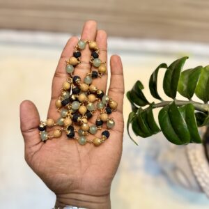 Green Aventurine and Ruthratcham & Sphatik with Impon | 8mm | 54 beads |