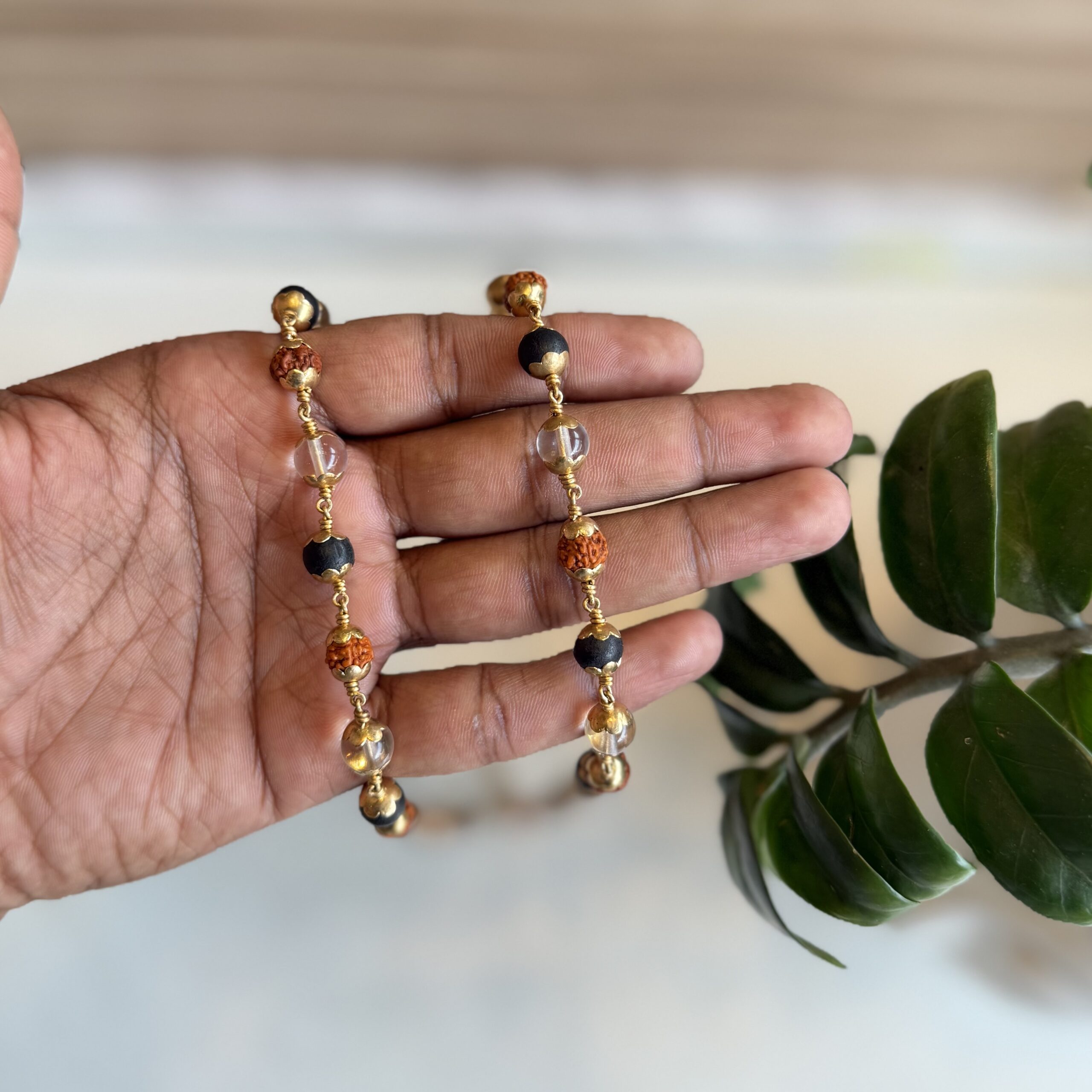 Ruthratcham , Sphatik and Karungali with Impon | 8mm | 54 beads | - Image 3