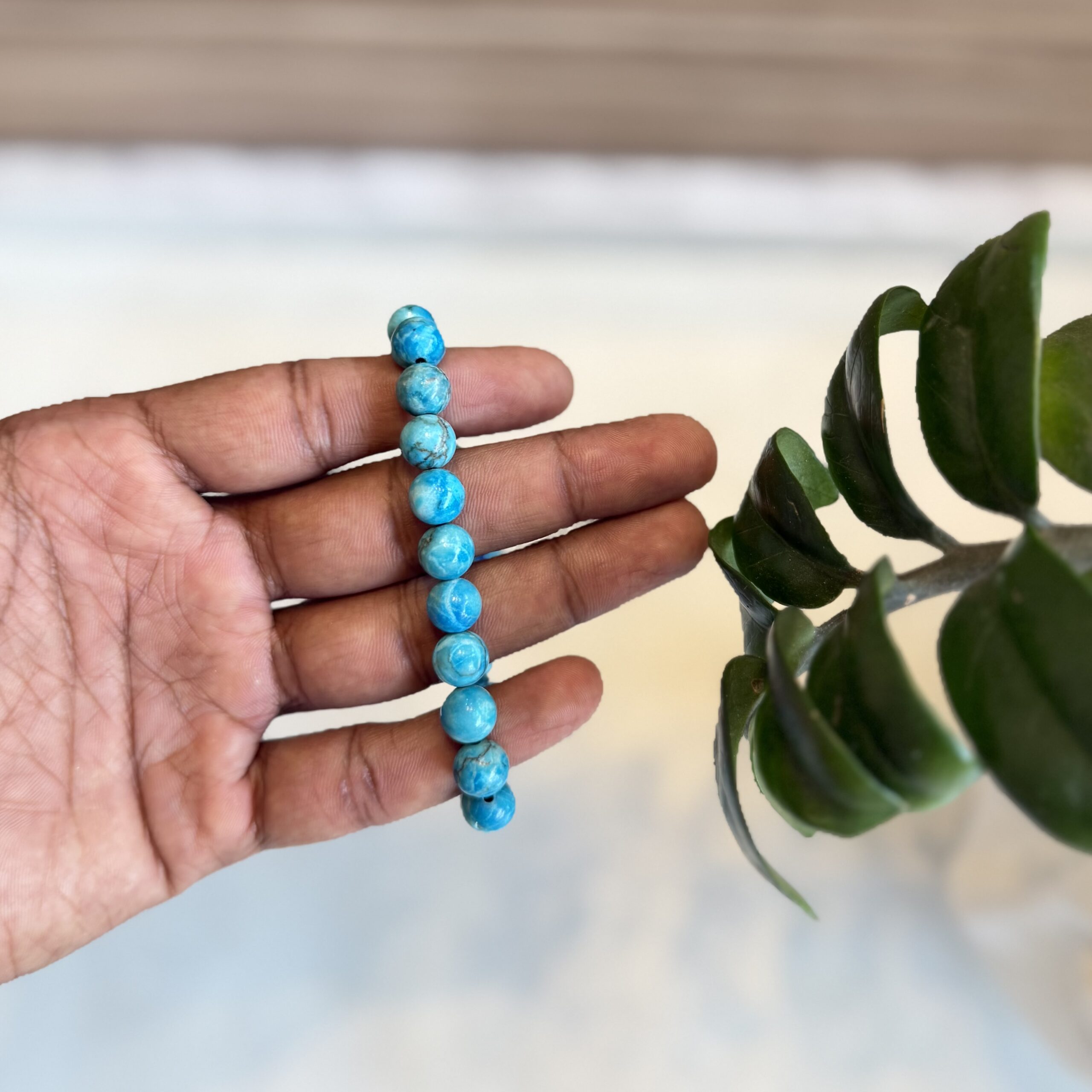 Turquoise Bracelet with Thread 8mm - Image 3