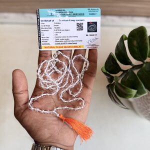 Sphatik mala with thread 6mm || Round cut || 108 beads || Certified ||